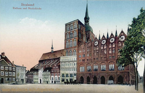 Stralsund, Rathaus und Nicolaikirche