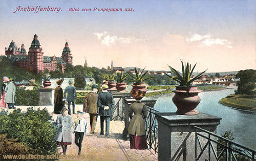 Aschaffenburg, Blick vom Pompejanum aus