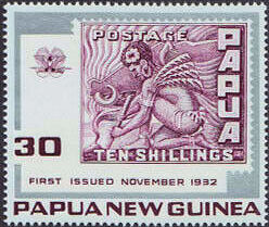 Marke aus Papua 1932 zu 10 Schilling