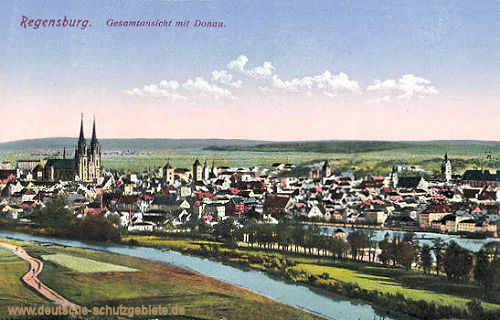 Regensburg, Gesamtansicht mit Donau