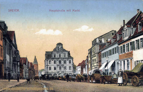 Speyer, Hauptstraße mit Markt