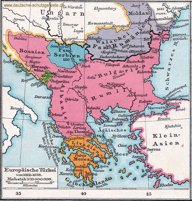 Europäische Türkei von 1812 - 1878