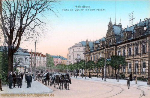 Heidelberg, Bahnhof mit Postamt