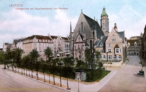 Leipzig, Thomaskirche mit Superintendentur und Pfarrhaus