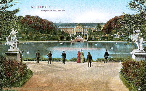 Stuttgart, Anlagensee mit Schloss