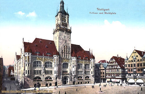Stuttgart, Rathaus und Marktplatz