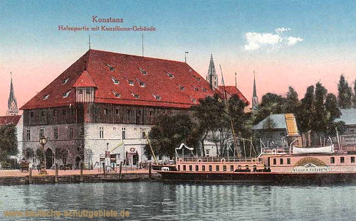 Konstanz, Hafenpartie mit Konziliums-Gebäude