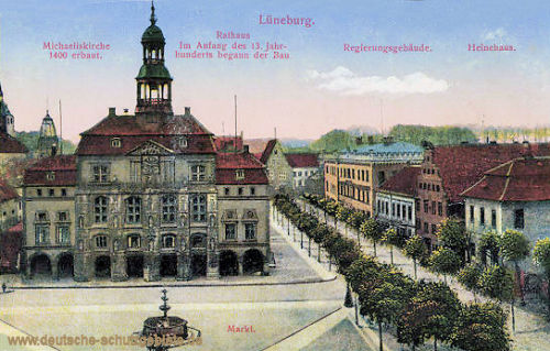 Lüneburg, Michaeliskirche, Markt, Rathaus, Regierungsgebäude, Heinehaus