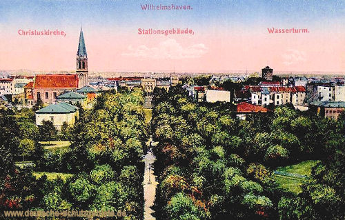 Wilhelmshaven, Christuskirche, Stationsgebäude, Wasserturm