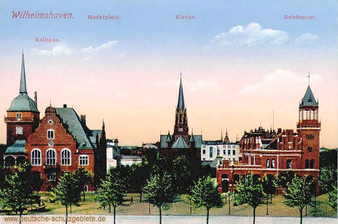 Wilhelmshaven, Marktplatz, Rathaus, Kirche, Reichspost