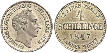 Großherzogtum Mecklenburg-Strelitz 4 Schillinge, 1847
