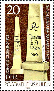 Postmeilensäulen, 20 Pfennig, DDR 1984
