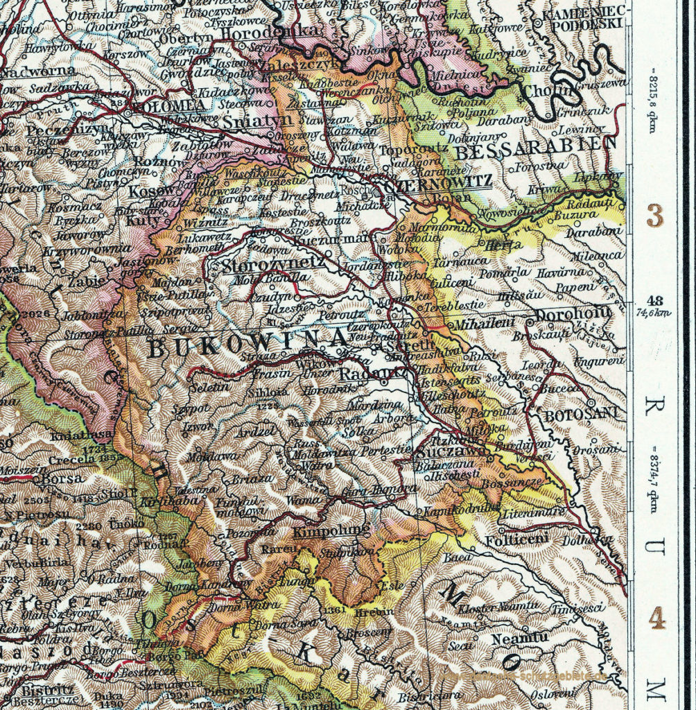 Bukowina, Landkarte 1914