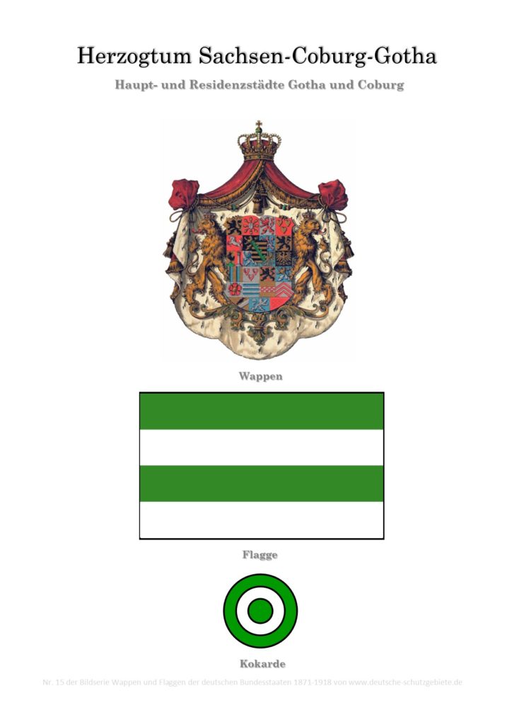 Herzogtum Sachsen-Coburg-Gotha, Wappen, Flagge und Kokarde