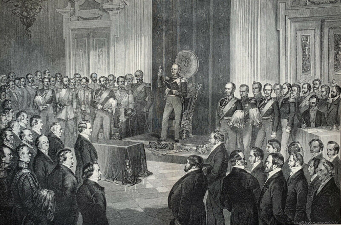 König Friedrich Wilhelm IV. von Preußen schwört auf die Verfassung: 6. Februar 1850
