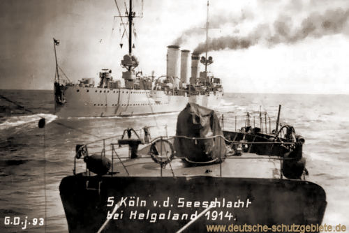 S.M.S. Köln v. d. Seeschlacht bei Helgoland 1914