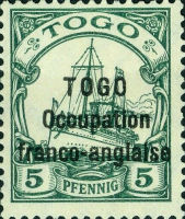 TOGO Occupation franco-anglaise, 5 Pfennig
