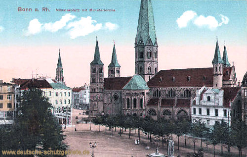 Bonn am Rhein, Münsterplatz mit Münsterkirche