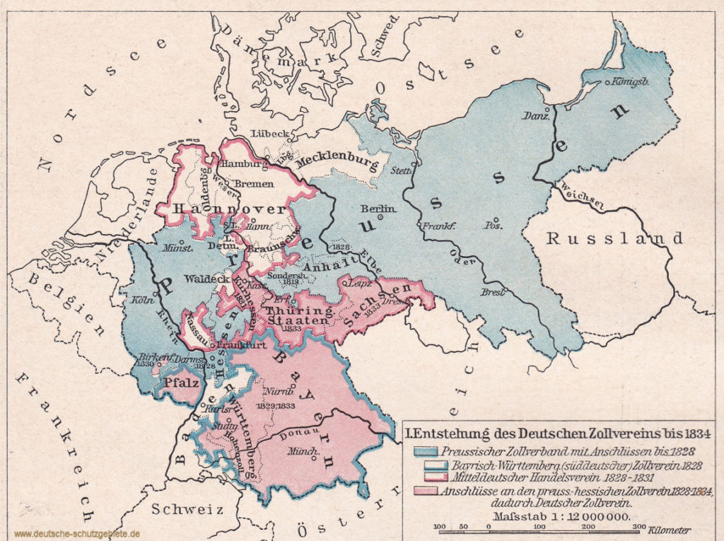 Entstehung des Deutschen Zollvereins bis 1834