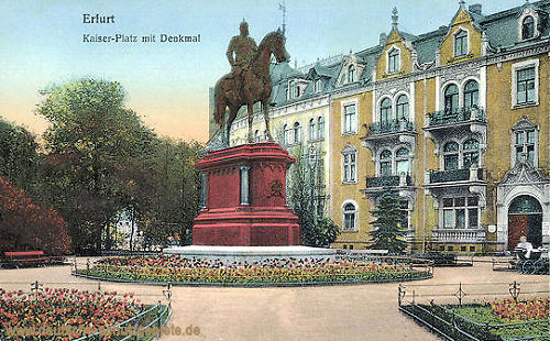 Erfurt, Kaiser-Platz mit Kaiser Wilhelm-Denkmal