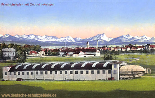 Friedrichshafen mit Zeppelin-Anlagen