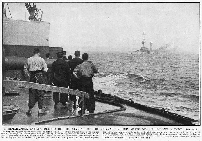 A remarkable camera record of the sinking of the German cruiser mainz off Heligoland. August 28th, 1914