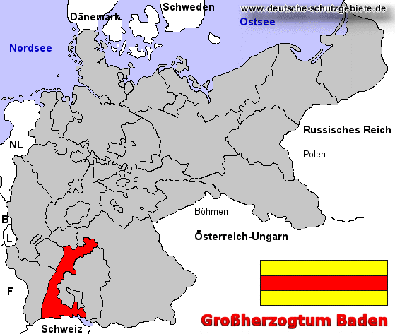 Großherzogtum Baden, Lage im Deutschen Reich