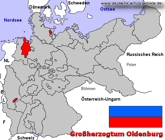 Großherzogtum Oldenburg, Lage im Deutschen Reich