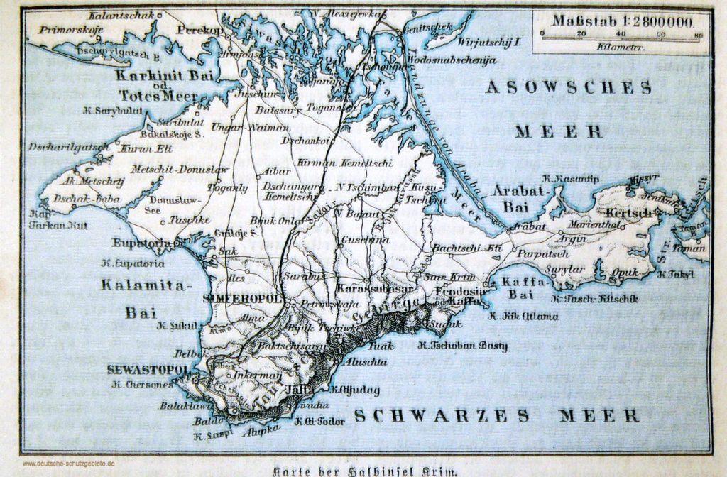 Karte der Halbinsel Krim (1914)