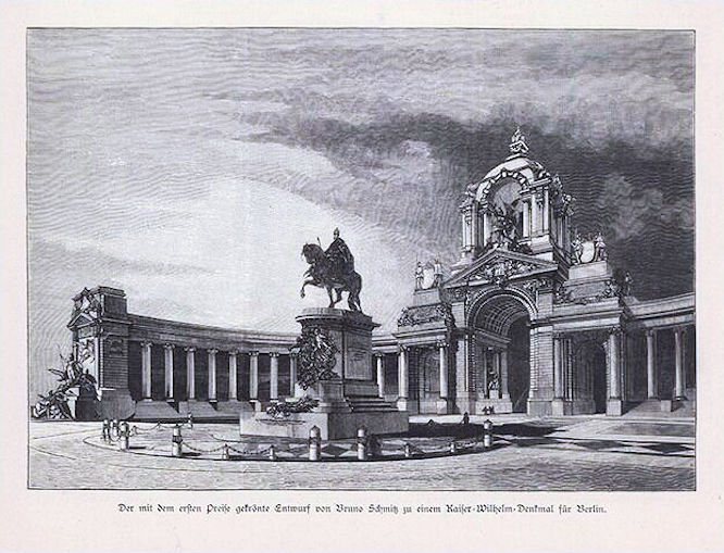 Der mit dem ersten Preis gekrönte Entwurf von Bruno Schmitz zu einem Kaiser-Wilhelm-Denkmal für Berlin.
