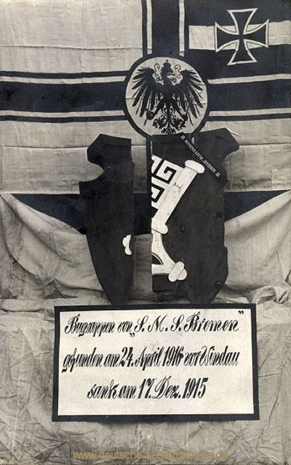 Bugwappen von S.M.S. Bremen gefunden am 24. April 1916 vor Windau sank am 17. Dez. 1915