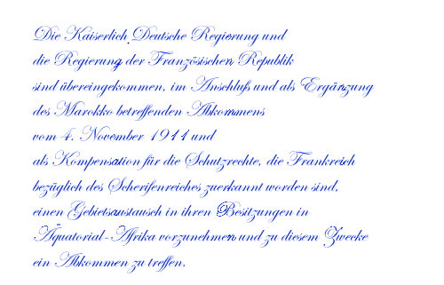 Deutsch-Französisches Abkommen über Äquatorial-Afrika vom 4. November 1911