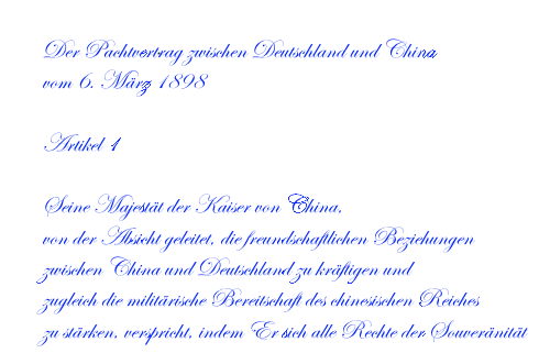 Pachtvertrag zwischen Deutschland und China vom 6. März 1898