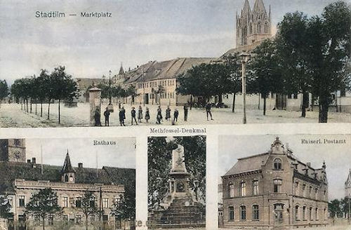 Stadtilm, Marktplatz, Rathaus, Methfessel-Denkmal, Kaiserliches Postamt