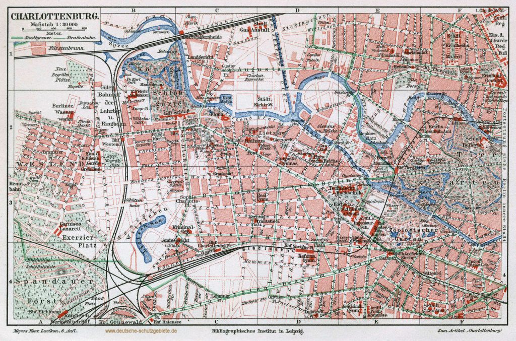 Charlottenburg Stadtplan 1900 (Meyers Konversations-Lexikon, 6 Auflage)