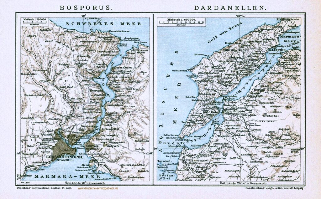 Bosporus. Dardanellen. 1905 (Brockhaus' Konversations-Lexikon 14. Auflage)