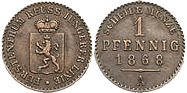 Reuß j. L. 1 Pfennig 1868