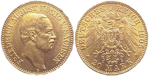 Sachsen 20 Mark 1905