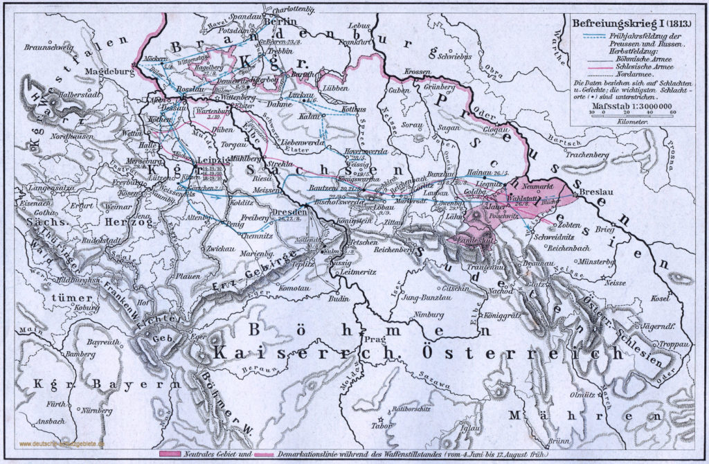 Befreiungskrieg 1813. (F. W. Putzgers "Historischer Schul-Atlas" 1902)