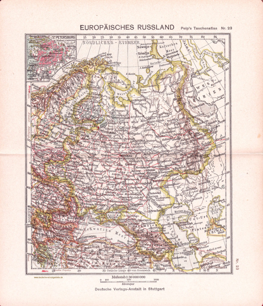 Europäisches Russland 1905 (Peips Taschen-Atlas Nr. 23)