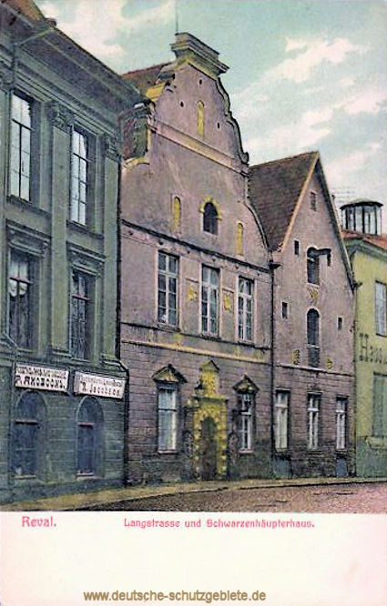 Reval (Tallinn). Langestraße und Schwarzenhäupterhaus.