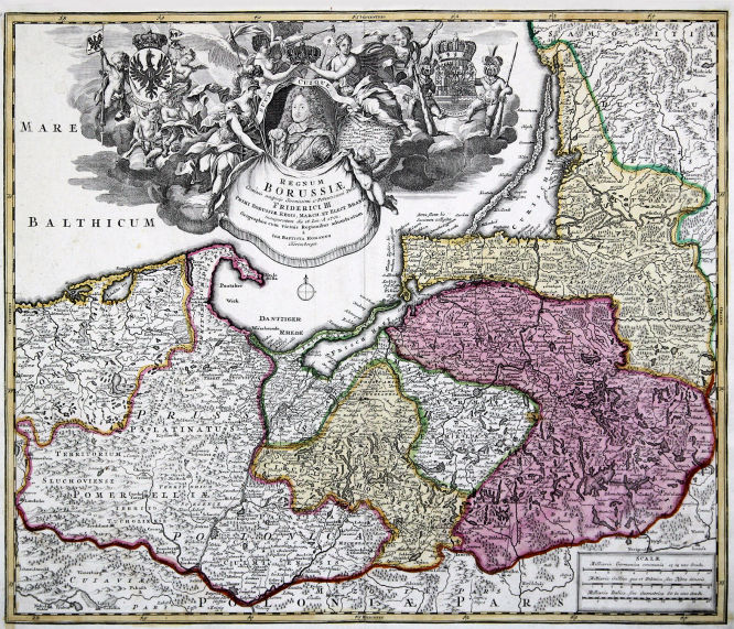 Westpreußen und Ostpreußen mit Ermland, Kupferstich 1715.