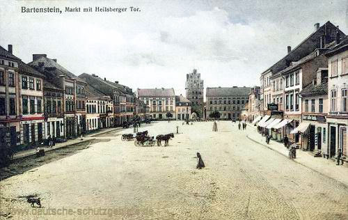 Bartenstein Opr. Markt mit Heilsberger Tor.